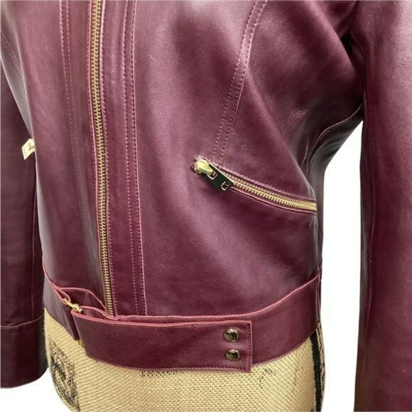 IRO Leather Broome Cropped MOTO Jacket Womens 10 - Like New - Picture 14 of 15